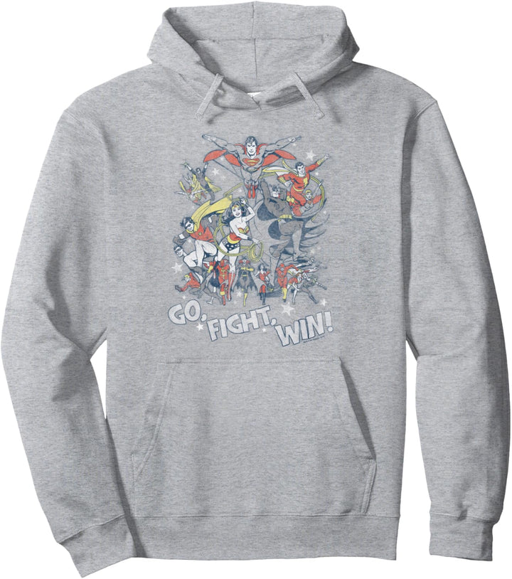 Justice League Go Fight Win Pullover Hoodie