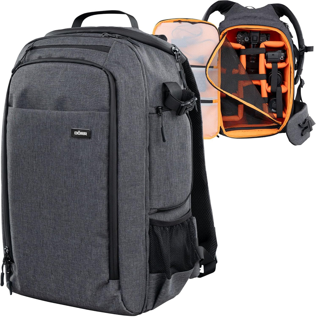 DÖRR Fotorucksack Prag Pro 20L & Prag Go 16L, Wasserdicht, Kamera-Rucksack, 16 Zoll Laptopfach, Spie