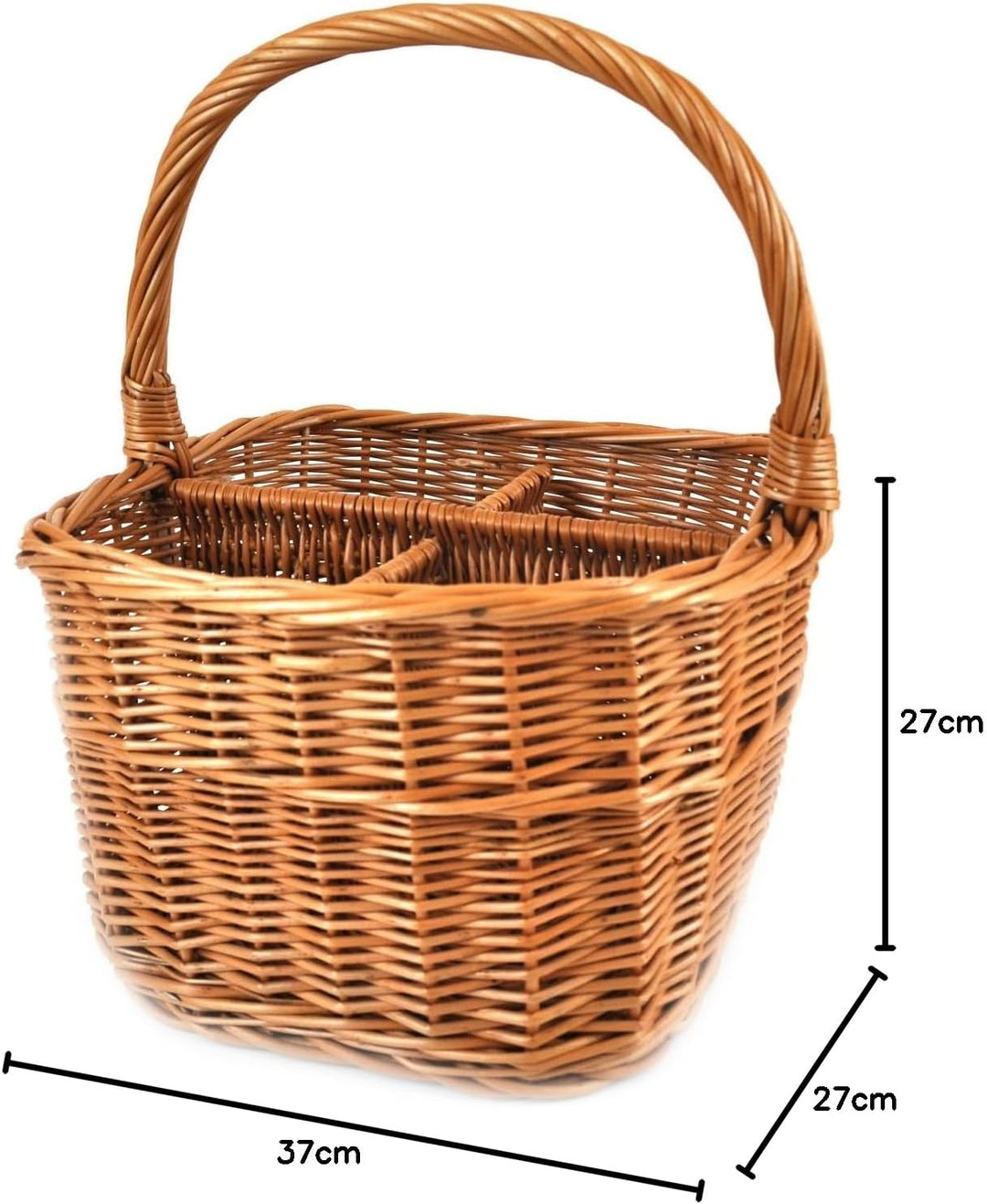 MyBer® Weidenkorb Flaschenkorb Tragekorb Korb aus Weide für 4 Flaschen braun K14-121