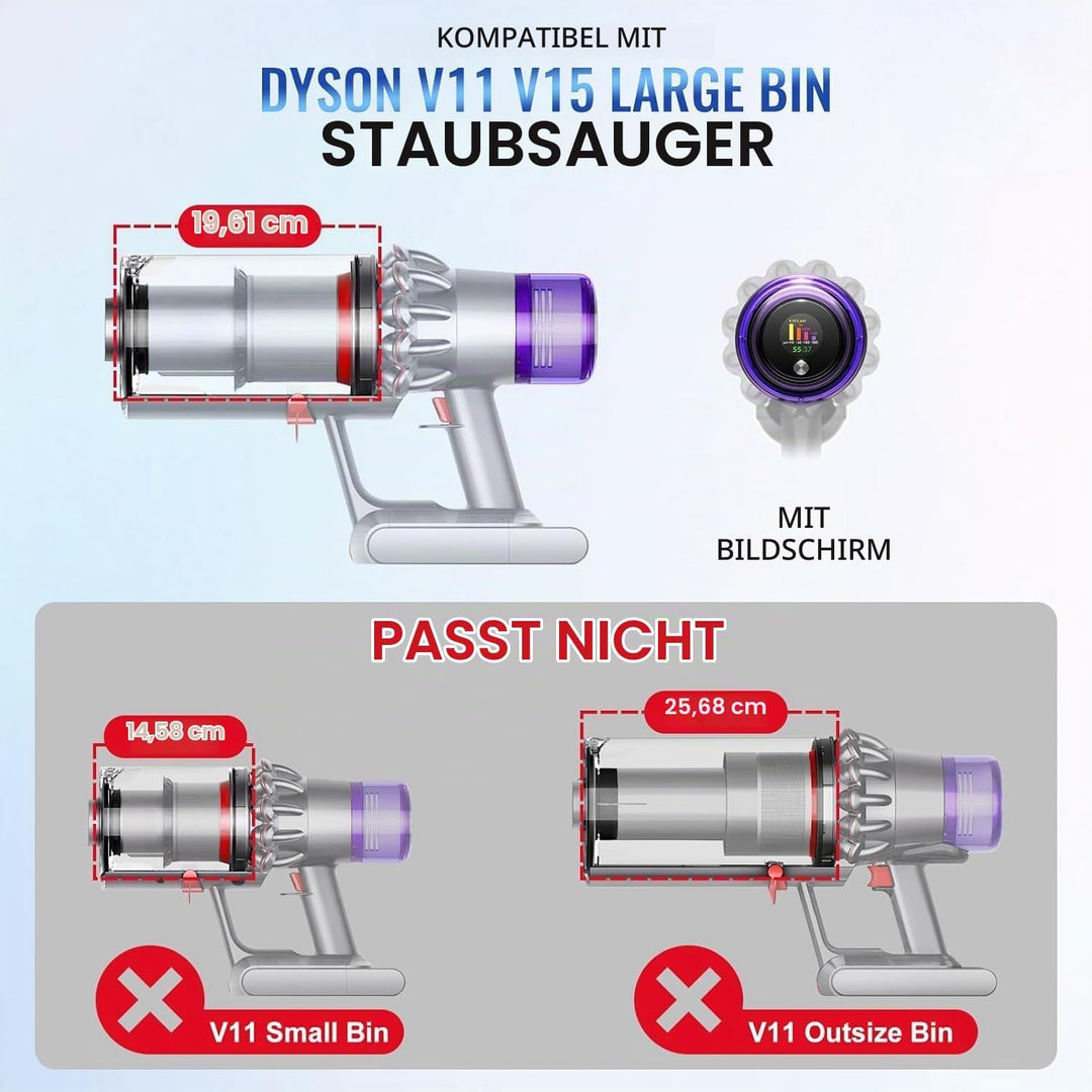 Staubbehälter für Dyson V11, V15, SV14, SV15, SV22 Staubsauger,Teile-Nr. 970050-01 und Teile-Nr. 965