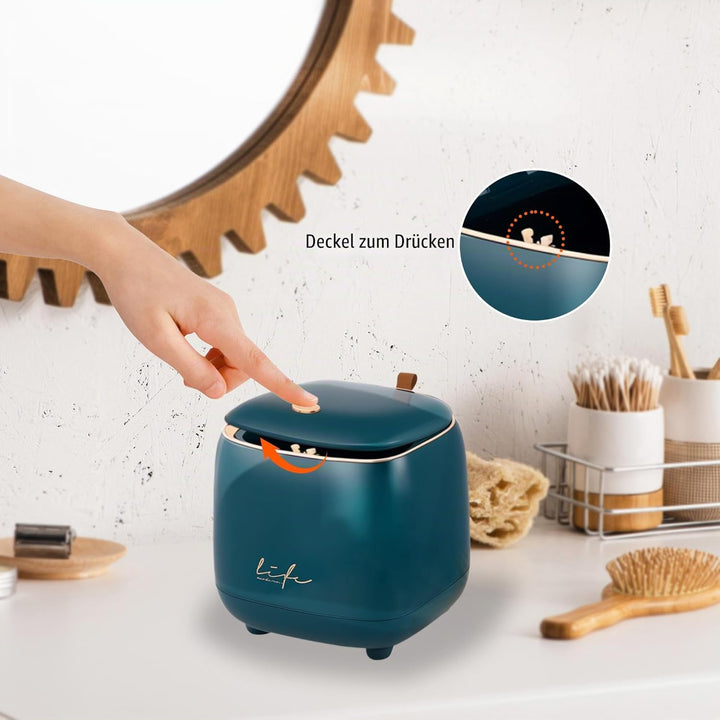 Mini Mülleimer, Tischmülleimer mit Deckel, Kleiner Tischabfalleimer für Küchenabfälle, Büro, Auto, B