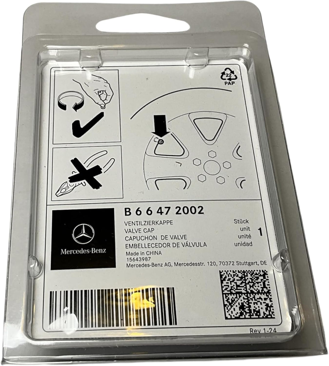 Mercedes-Benz Original schwarz Stil Ventilkappen b66472002 (Set von 4