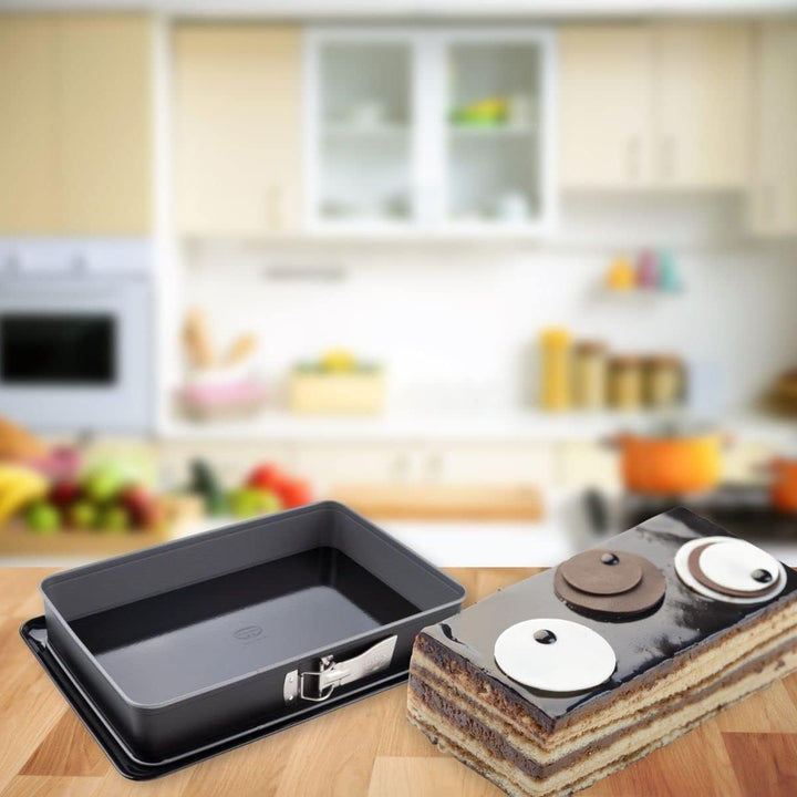 Dr. Oetker Rechteckige Springform mit Servierboden 38 x 25 cm Back-Idee & Backblech mit extra hohem