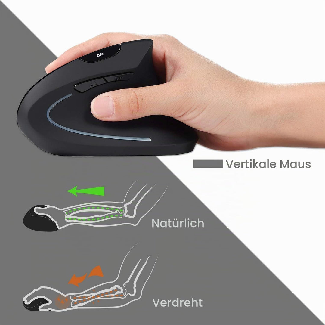 Perixx Periduo-605, Wireless Ergonomic Split Keyboard and Vertical Mouse Combo, Adjustable Palm Rest