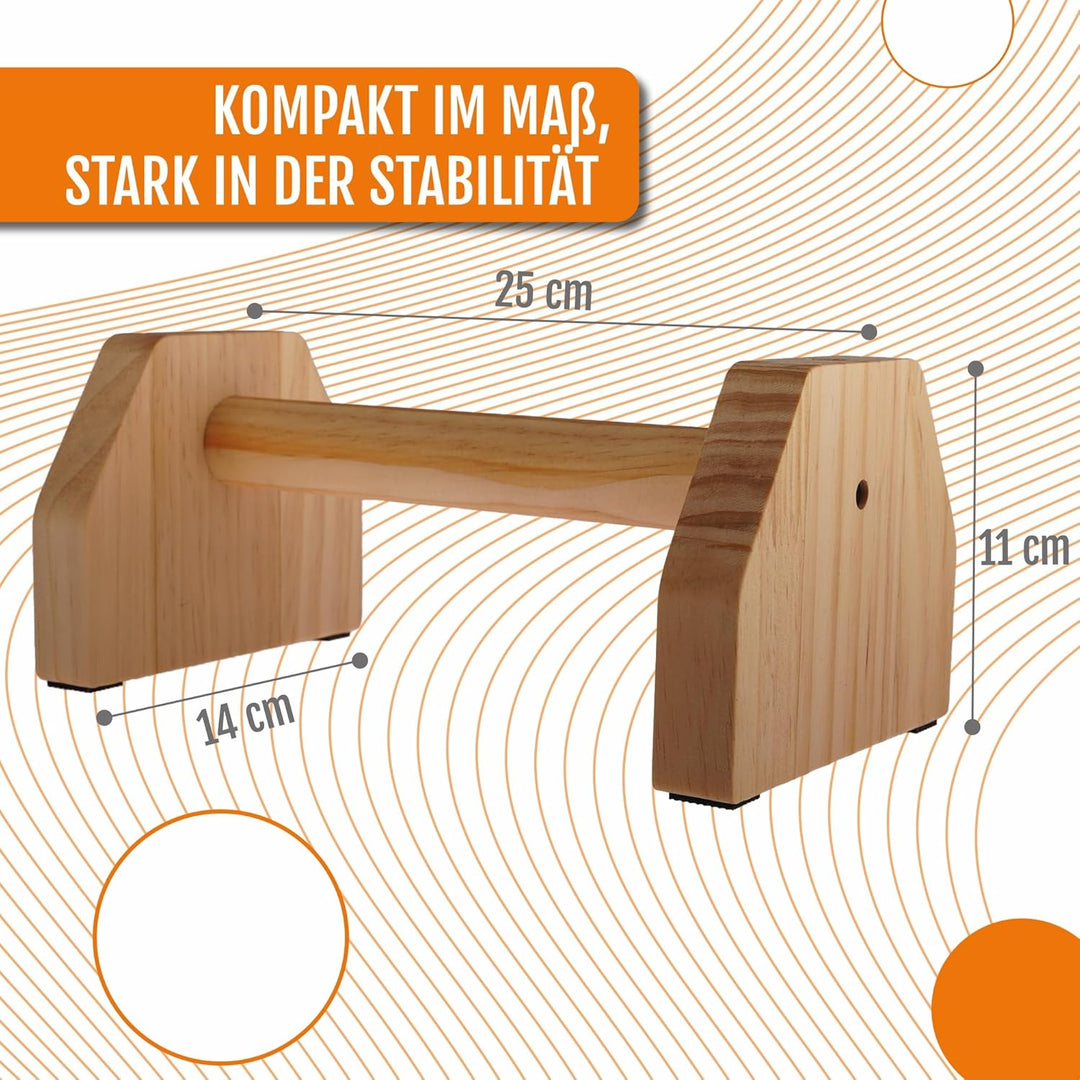 Liegestützgriffe aus Holz – Ergonomische Handstandgriffe, rutschfeste Push-Up Bars für Calisthenics,