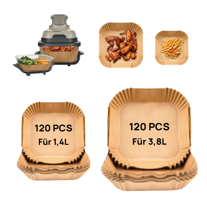 240 Stück Airfryer Backpapier für Ninja CRISPi tragbare Air fryer Heissluftfritteuse, Backpapier für