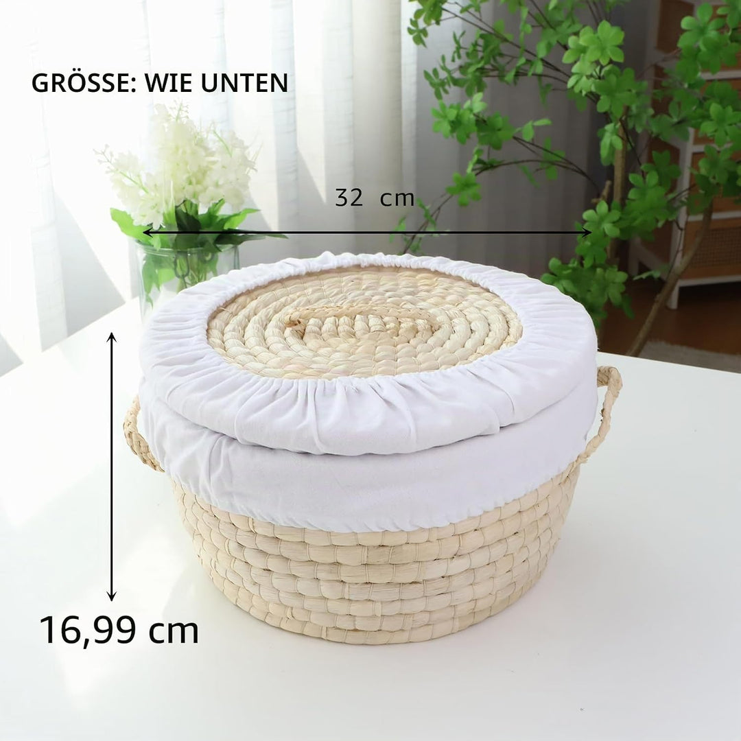 YAHUAN Runder Brotkorb Servieren gewebte Brotkörbe Weidenkorb Sauerteig Gärkorb mit abnehmbarem Eins
