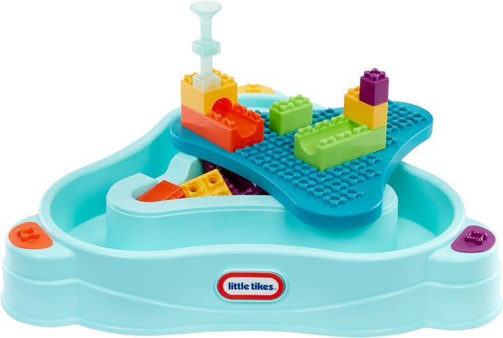 little tikes Build & Splash Water Table mit 25 Zubehörteilen - Nasses und Trockenes Spiel, Drinnen u
