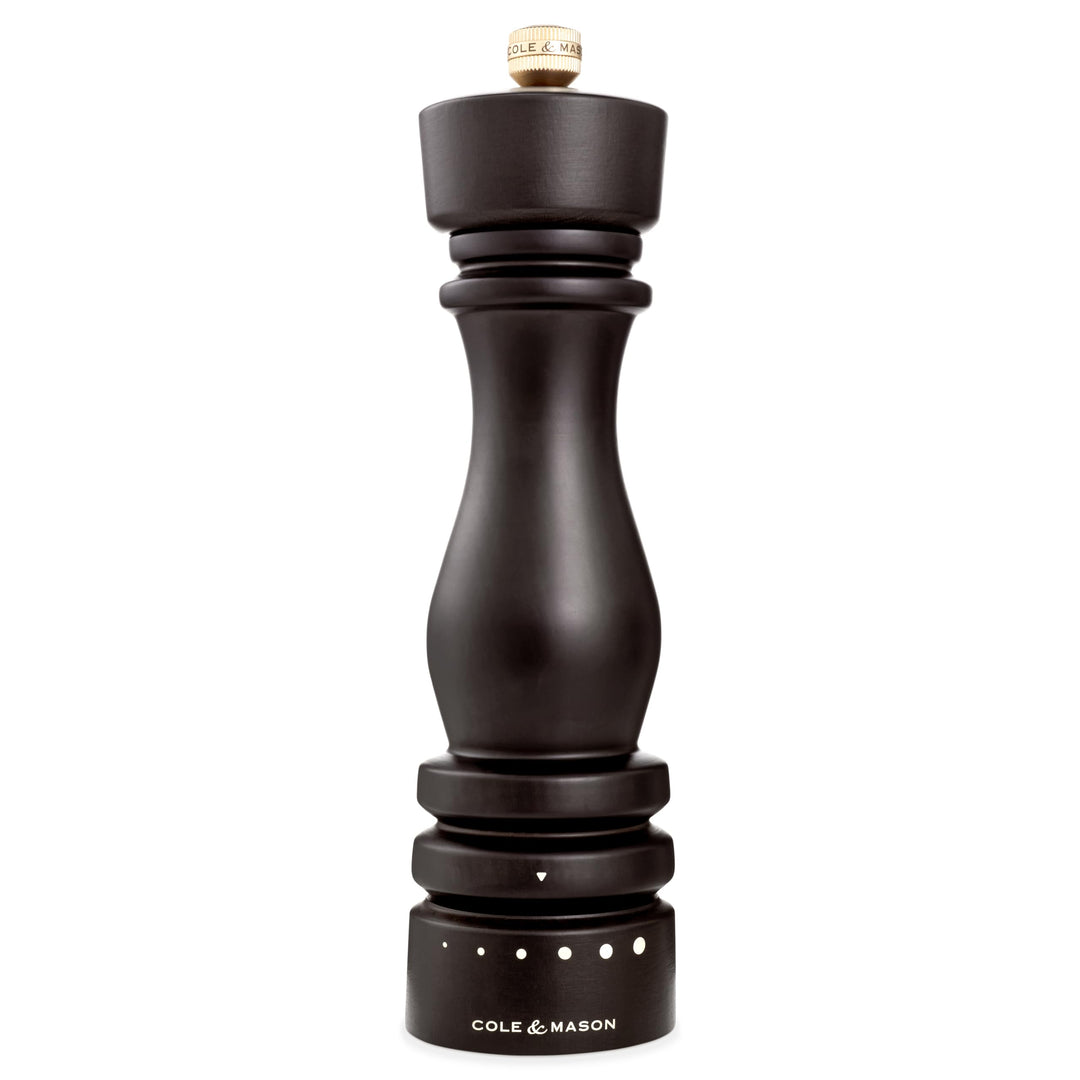 Cole & Mason London Pfeffermühle Holz 22 cm, Einstellbarem Mahlgrad, Precision+ Carbon-Mechanismus,