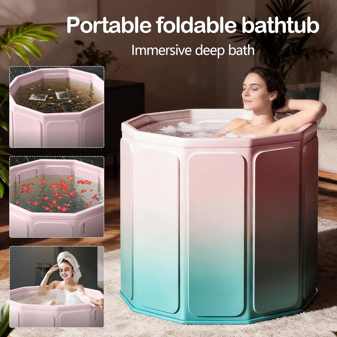 Faltbare Badewanne, 80x70cm(BxH) Tragbare Mobile Badewanne für Heiss- und Kaltbäder für kleine Badez