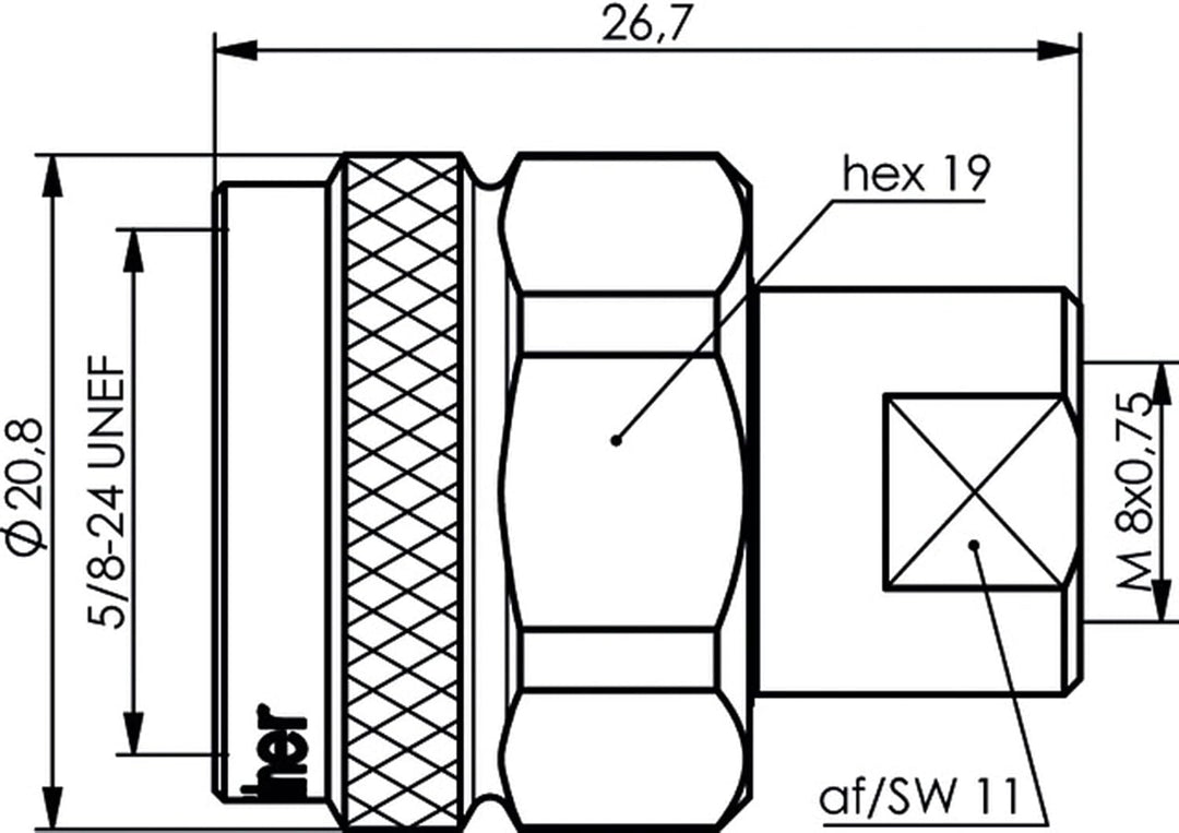 TELEGÄRTNER Adapter N-Stecker/FME-Stecker