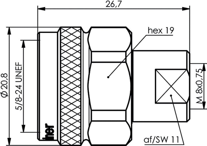 TELEGÄRTNER Adapter N-Stecker/FME-Stecker