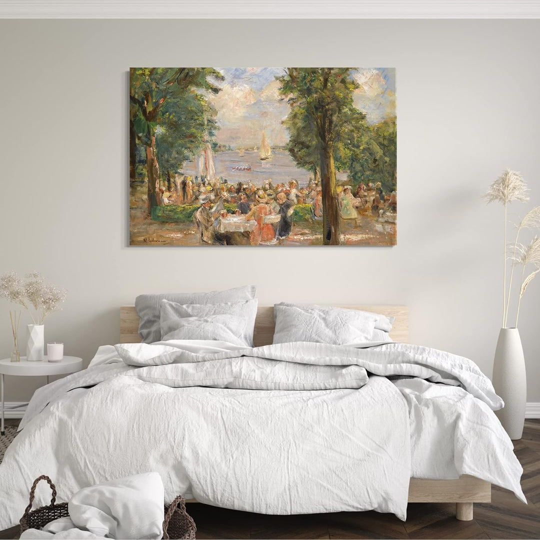Printed Paintings Leinwand (80x60cm): Max Liebermann - Biergarten nahe Wannsee 80x60 cm, 80x60 cm