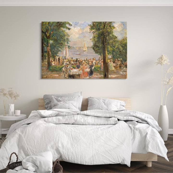 Printed Paintings Leinwand (80x60cm): Max Liebermann - Biergarten nahe Wannsee 80x60 cm, 80x60 cm
