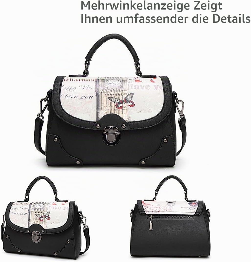 NICOLE&amp;DORIS Elegant Stilvoll Damen Handtaschen Tote Umhängetasche Schultertaschen Henkeltaschen Tas