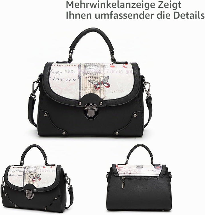 NICOLE&amp;DORIS Elegant Stilvoll Damen Handtaschen Tote Umhängetasche Schultertaschen Henkeltaschen Tas