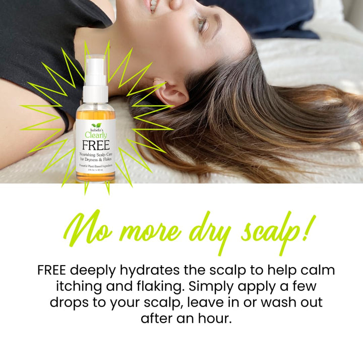 Isabella’s Clearly FREE, Natural Anti Dandruff Oil | Itch Relief for Dry Scalp, Itchy Scalp, Dermati