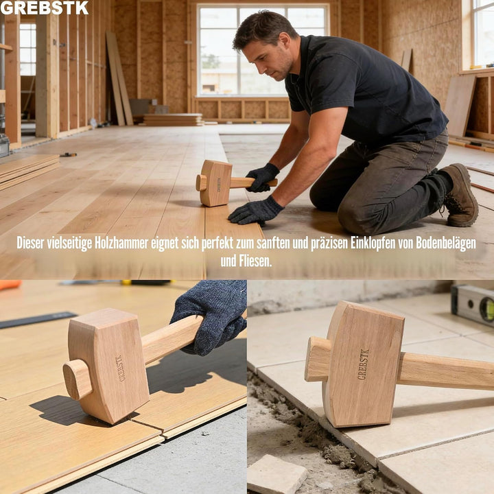 GREBSTK Holz Mallet Manuelle Eis Hammer Mallet Buche Solid Tischler Holzbearbeitung Mallet, 30cm