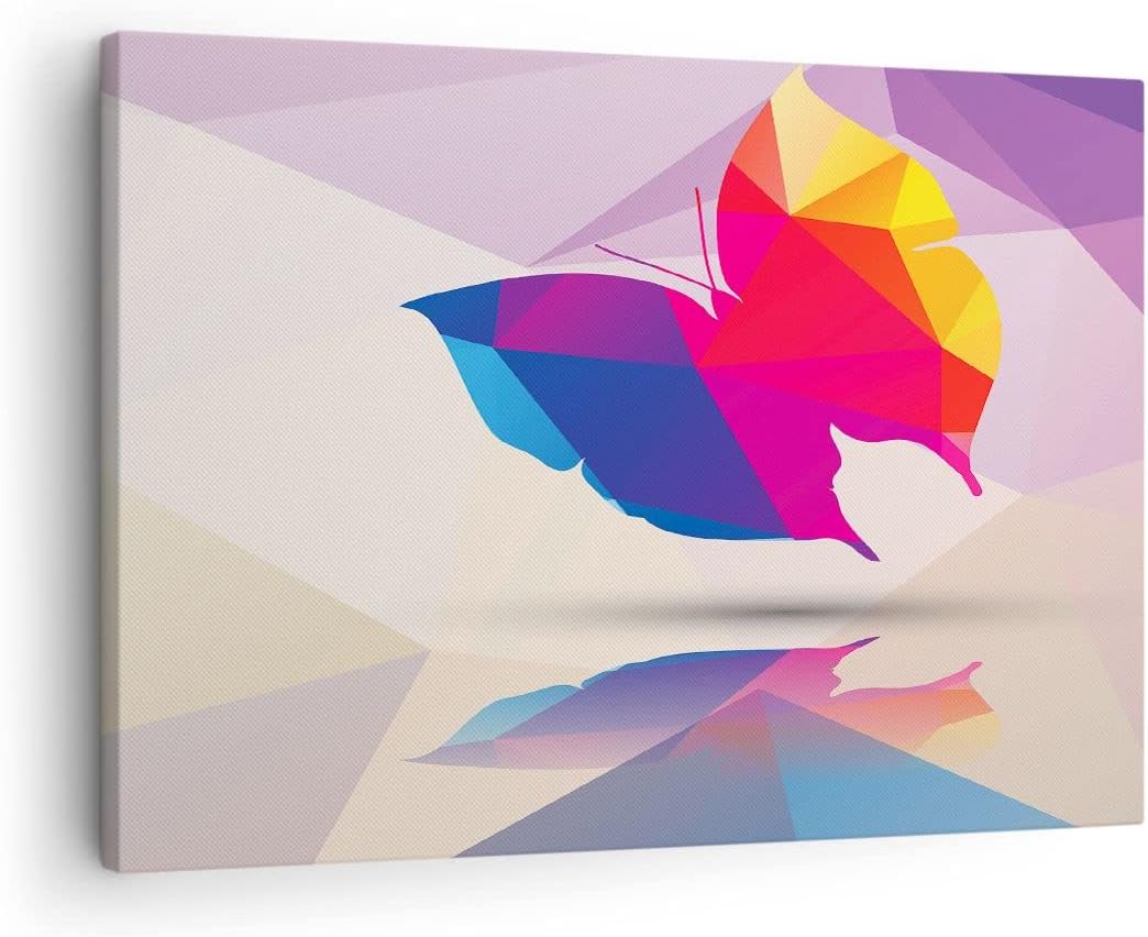 Bilder auf Leinwand Schmetterling Illustration Grafik Leinwandbild 70x50cm Wandbilder Dekoration Woh