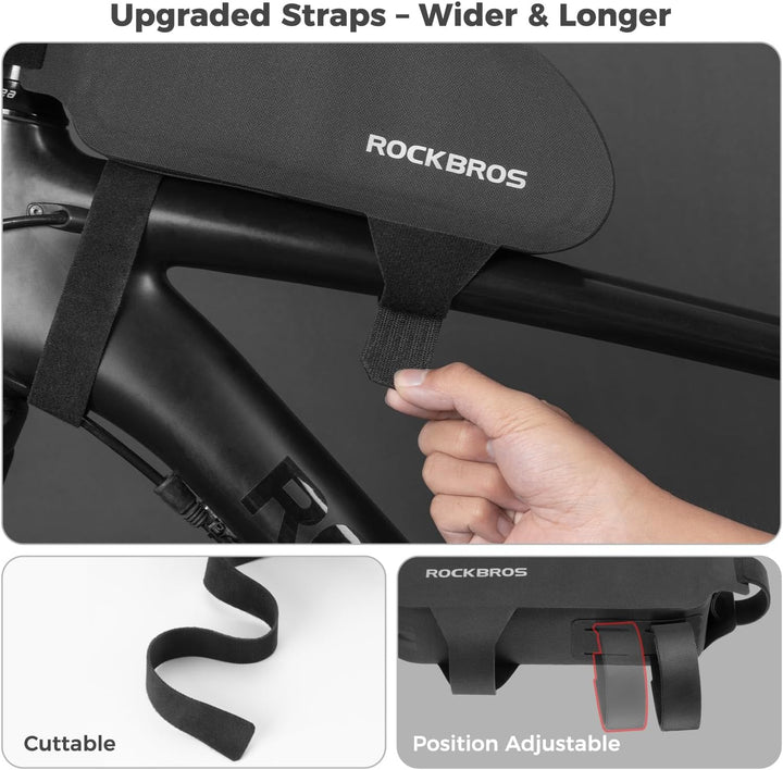 ROCKBROS Fahrrad Rahmentasche 100% Wasserdicht, Robust & Sicher Befestigung Fahrradtasche Lenkertasc