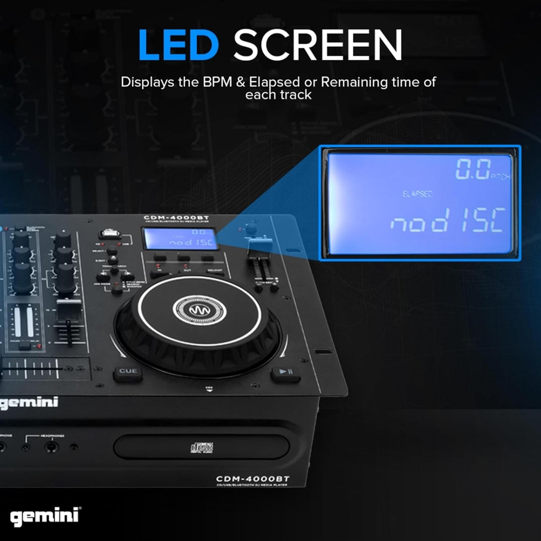 Gemini Sound CDM4000BT - DJ Doppel-CD-Player mit Bluetooth und USB