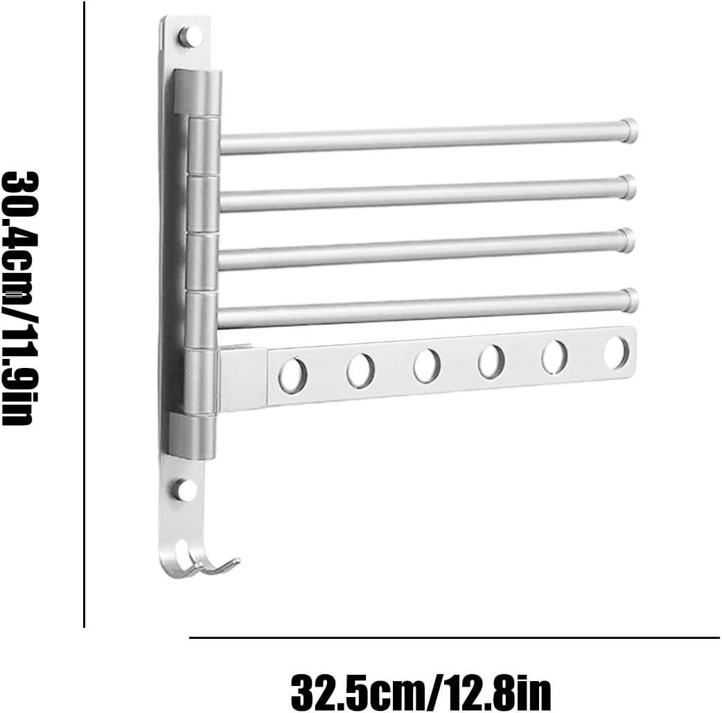 Handtuchhalter Für Die Wand | Schwenkbarer 4-Arm Handtuchhalter,Platzsparender Aluminium Organizer S