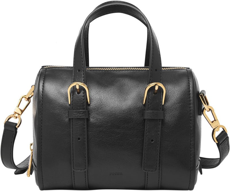 Fossil Damen Carlie Satchel, 19 L x 12.1 W x 17.1 cm H Schwarz, Schwarz