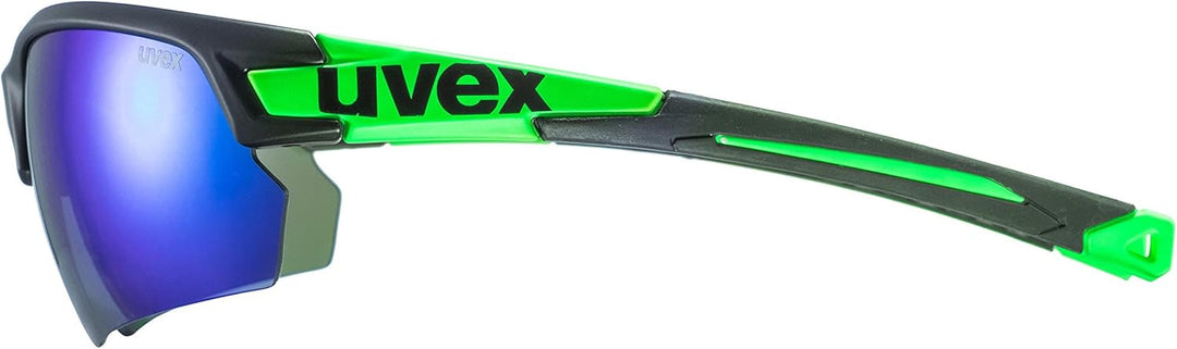 uvex Unisex Sportstyle 224 Sportbrille Einheitsgrösse Black Mat Green/Green, Einheitsgrösse Black Ma
