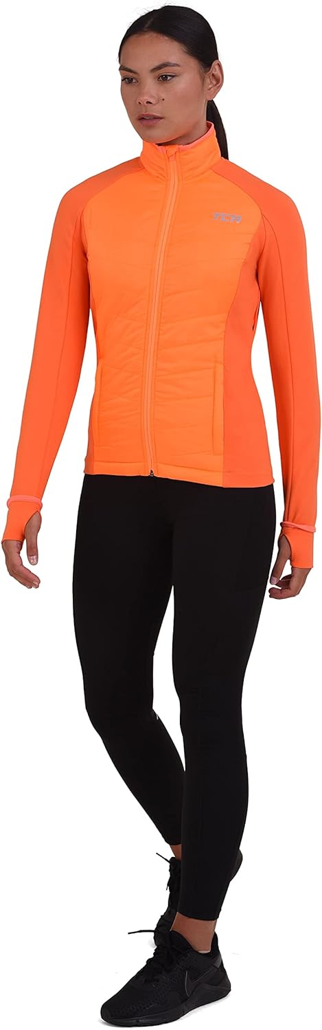 TCA Damen Excel Runner ganzjährige, leichte, wasserabweisende verstaubare Laufjacke XS Orange, XS Or