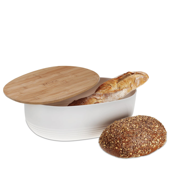 Kela weiss Brotkasten Namur PS-Kunststoff 37,5x23,0x14,0cm, 37.5 x 23 x 14 cm