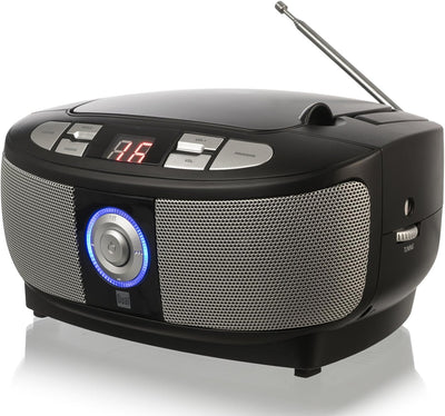 Dual 74575 P 49-1 Boombox mit CD-Player (UKW-Radio, LED-Display, Netz- oder Batteriebetrieb) schwarz