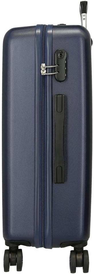 Movom Free Dots Kofferset Blau 55/68 cm Hartschalen ABS Kombinationsschloss 104 L 4 Doppelräder Hand