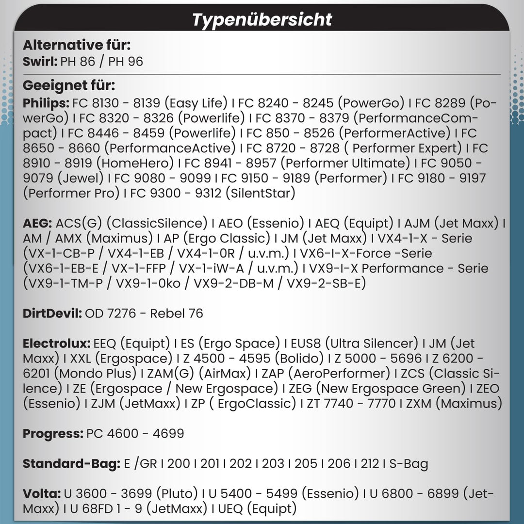 McFilter I 20 Staubsaugerbeutel für Philips XD3100 3000 Series, PowerGo FC-8242/09, FC-8243/09, FC-8