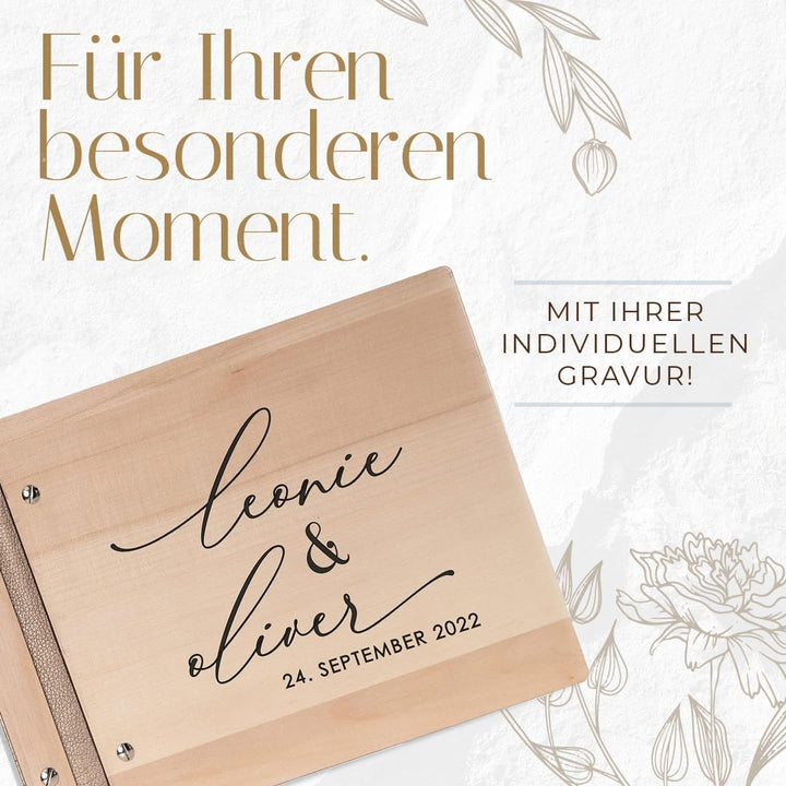 Hochzeitideal – Personalisierbares Gästebuch Hochzeit Patti E10 mit 40 Seiten I Hochzeit Gästebuch a