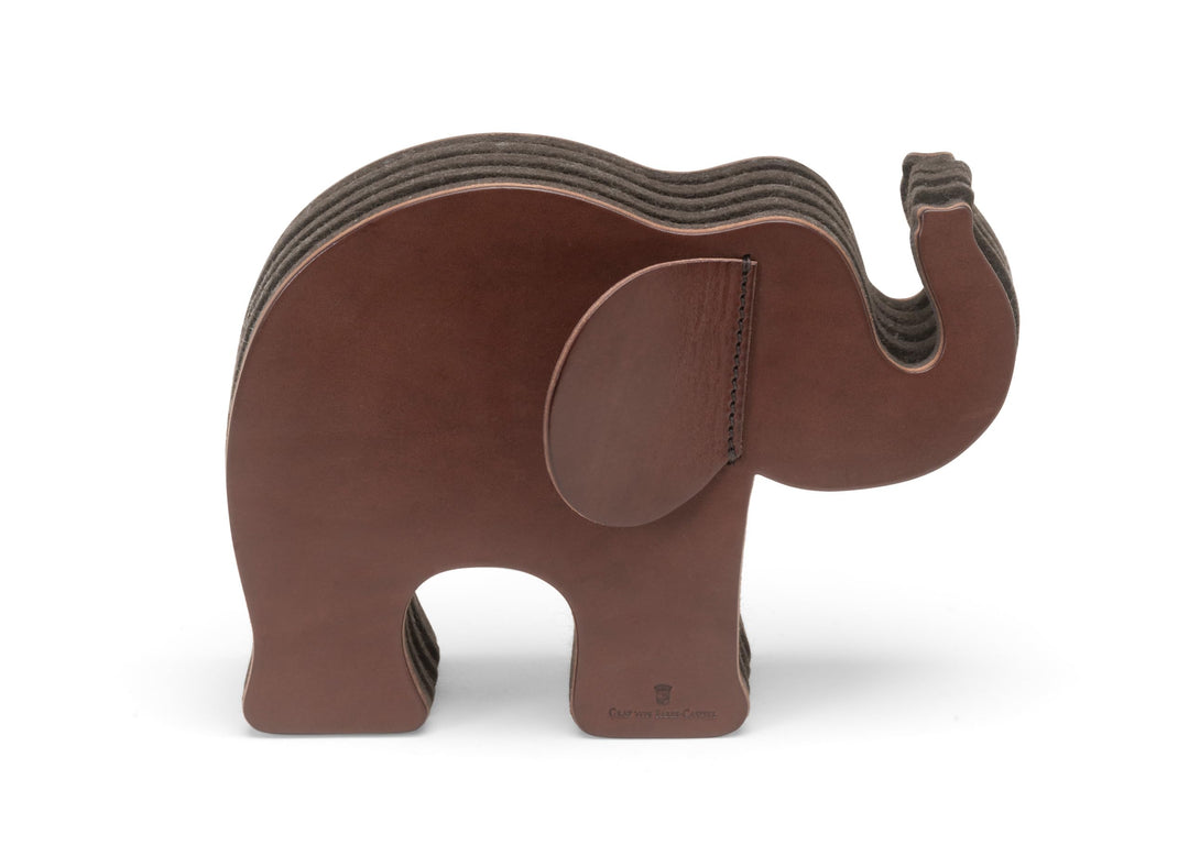 Graf 118721 von Faber Castell Elefant M GvFC dunkelbr. mit 12 Polychr. Braun