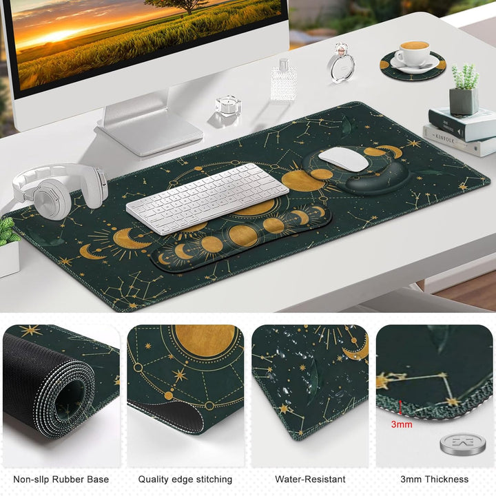Grosse Schreibtischunterlage, Gaming-Mauspad, Schreibtischunterlage, XXL-Mauspad + Tastatur-Handgele