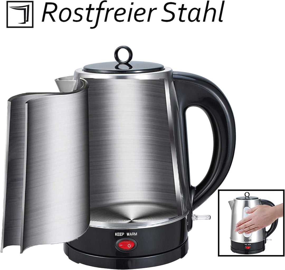 Teekocher | 100% BPA-Frei | 2200 Watt | Überhitzungsschutz | Kalkfilter | Sicherheitsglas | Teemasch