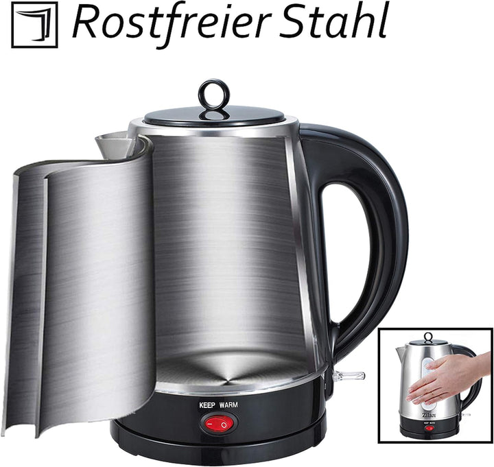 Teekocher | 100% BPA-Frei | 2200 Watt | Überhitzungsschutz | Kalkfilter | Sicherheitsglas | Teemasch
