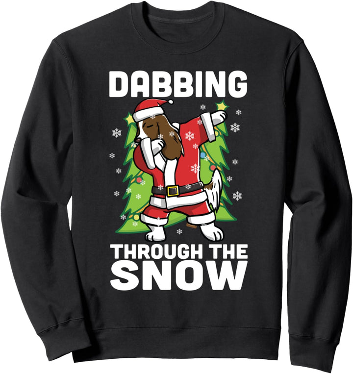 Dabbing Through The Snow English Springer Christmas Sweatshirt