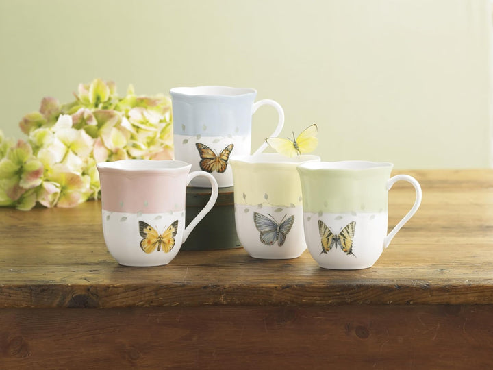 Lenox Tassen-Set mit Schmetterlingswiese, Weiss, 4 Stück, Tasse