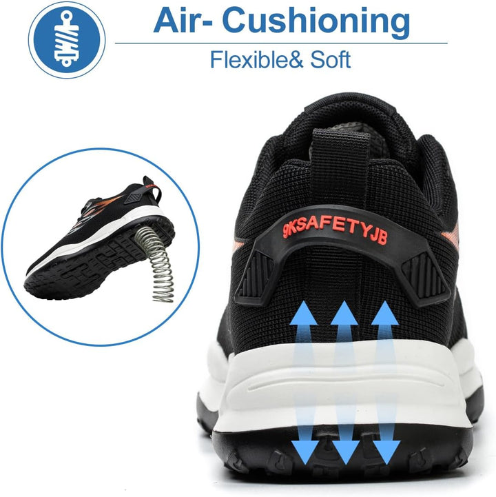 YEKOYIOO Arbeitsschuhe Sicherheitsschuhe Herren Damen Leicht Sportlich Atmungsaktiv Stahlkappenschuh