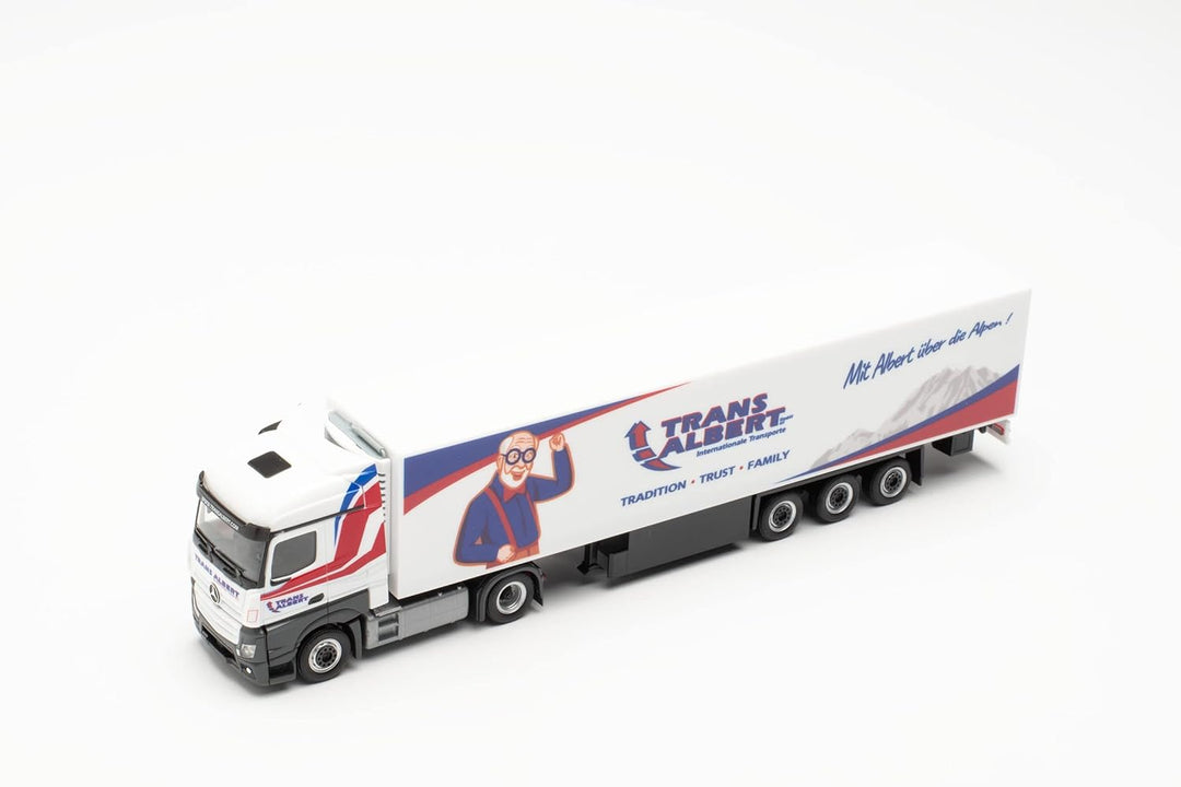 Herpa LKW Modell Mercedes-Benz Actros Streamspace „Transalbert“, originalgetreu im Massstab 1:87, Mo