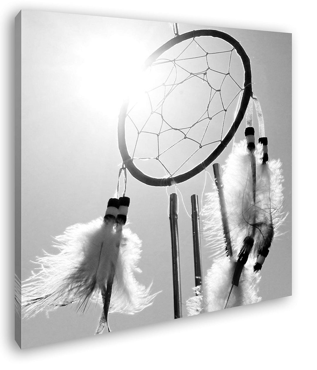 deyoli Sonniger Traumfänger Format: 70x70 Effekt: Schwarz&Weiss als Leinwandbild, Motiv fertig gerah