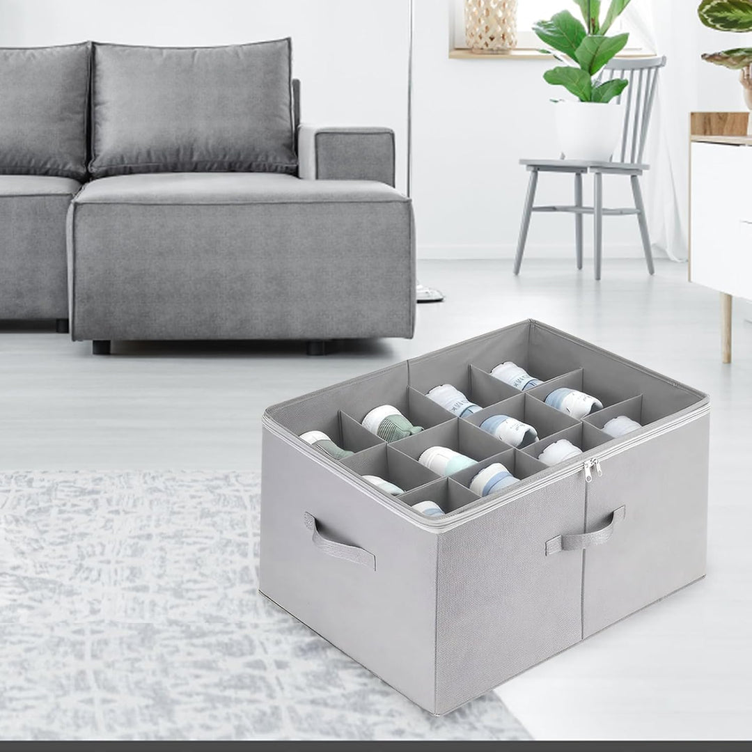 Aufbewahrungsbox für Schuhe, Schuh Aufbewahrungssysteme mit 12 Fächern, Schuhorganizer für Closet, m