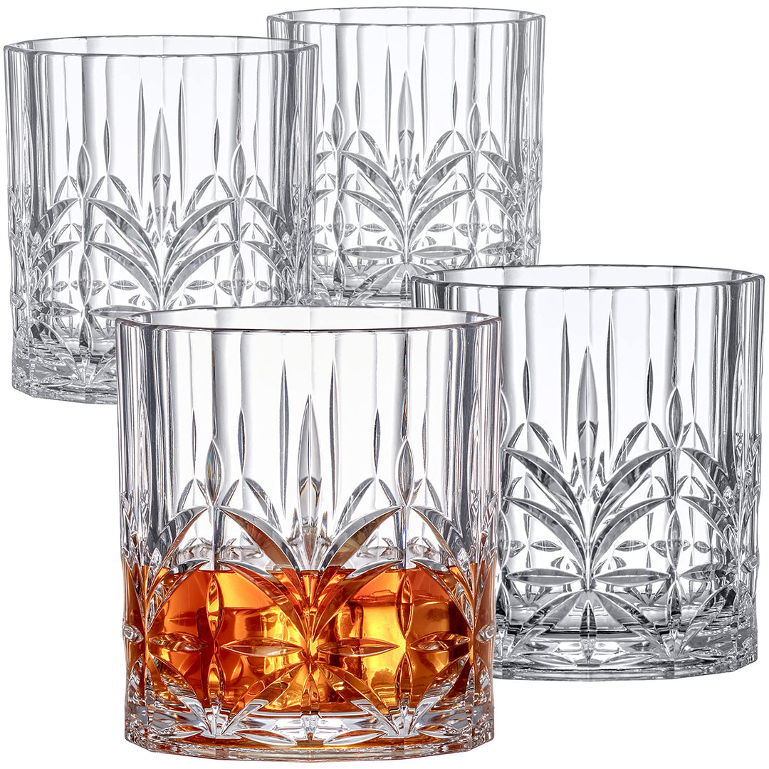 Amazing Abby Unzerbrechliche Tritan-Whiskygläser (4 Stück), wiederverwendbare Whiskygläser aus Kunst