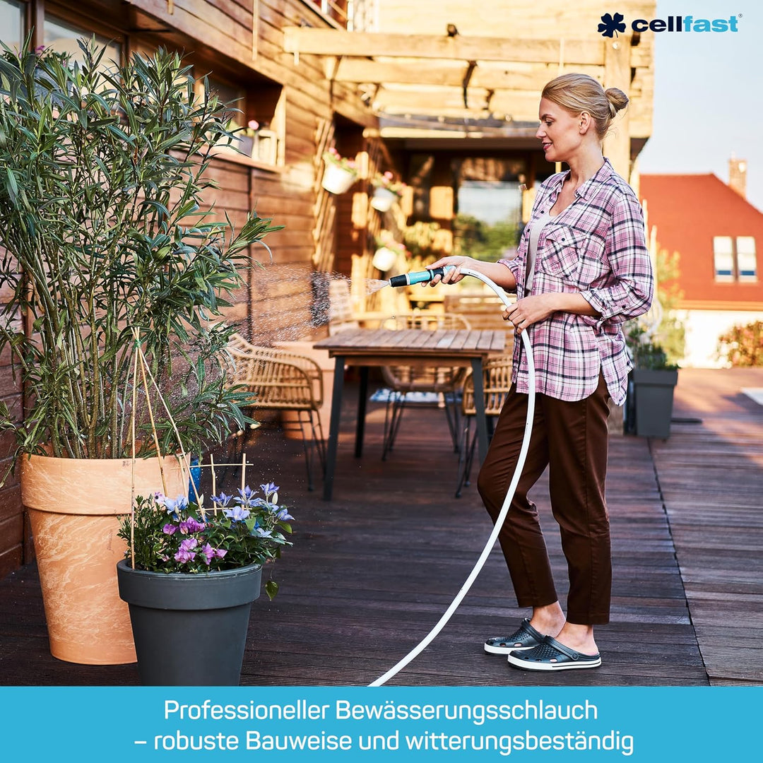 Cellfast Gartenschlauch SET PLUS 3-lagiger Wasserchlauch mit dauerhafter Verstärkung aus Garn höchst