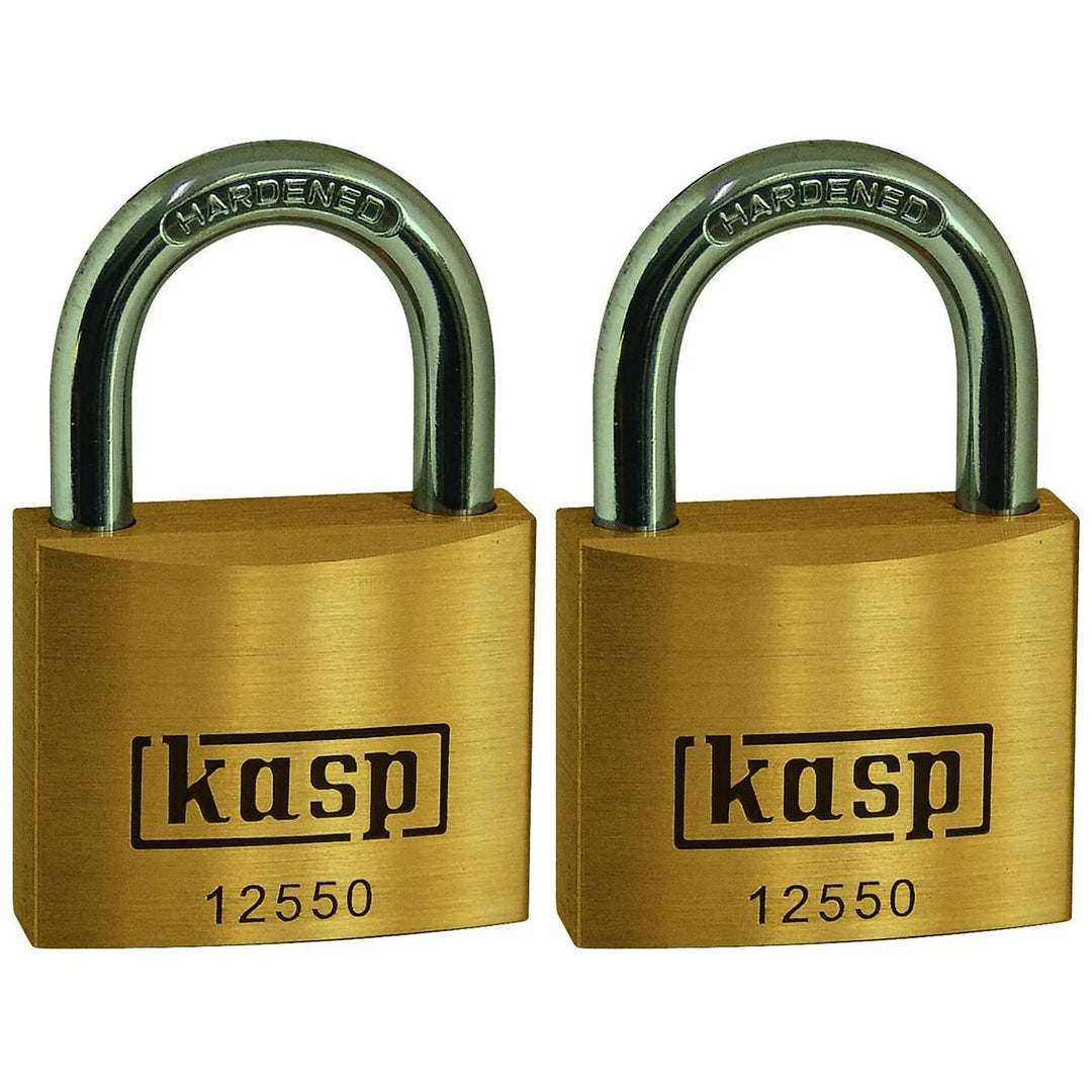 Kasp Messingschloss Premium Doppelpack, 50 mm, gleichschliessend, K12550D2, Gold, 50 mm