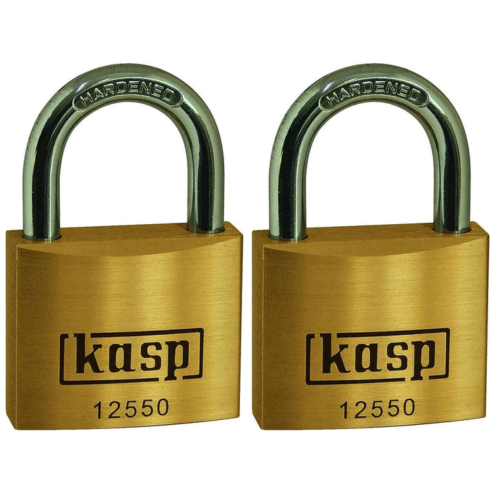 Kasp Messingschloss Premium Doppelpack, 50 mm, gleichschliessend, K12550D2, Gold, 50 mm