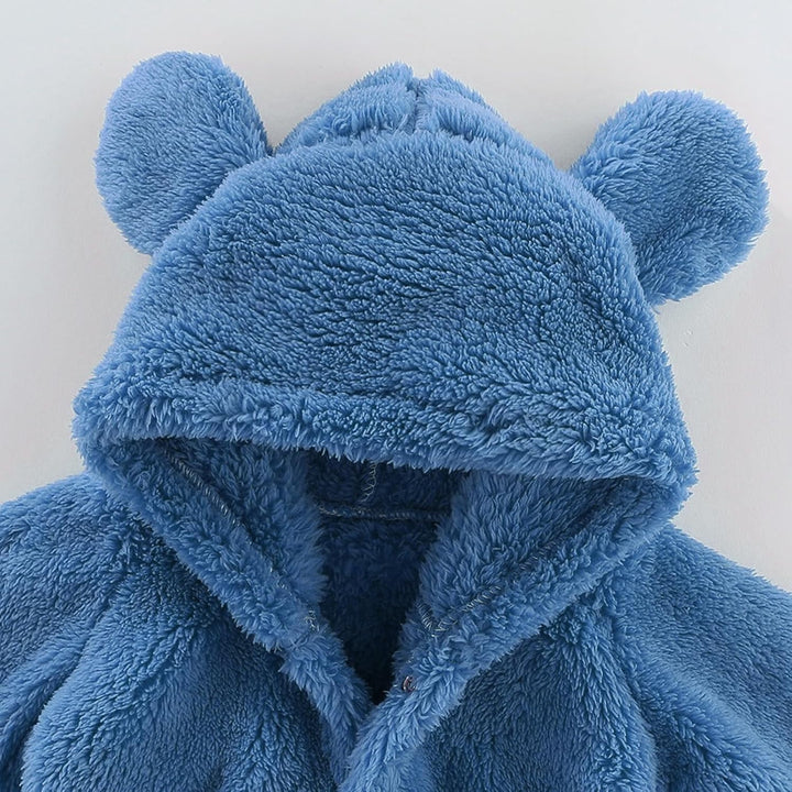 Neugeborenes Baby Bär Schneeanzug Kleinkind Fleece Strampler Baby mit Kapuze Jumpsuit Winter Warm Ou