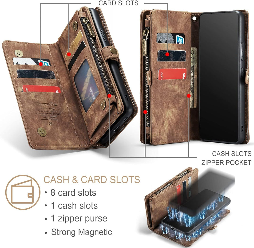 UFinetech Samsung A53 Hülle, Stossfest TPU Leder Flip Tasche Samsung Galaxy A53 5G Handyhülle, Magne